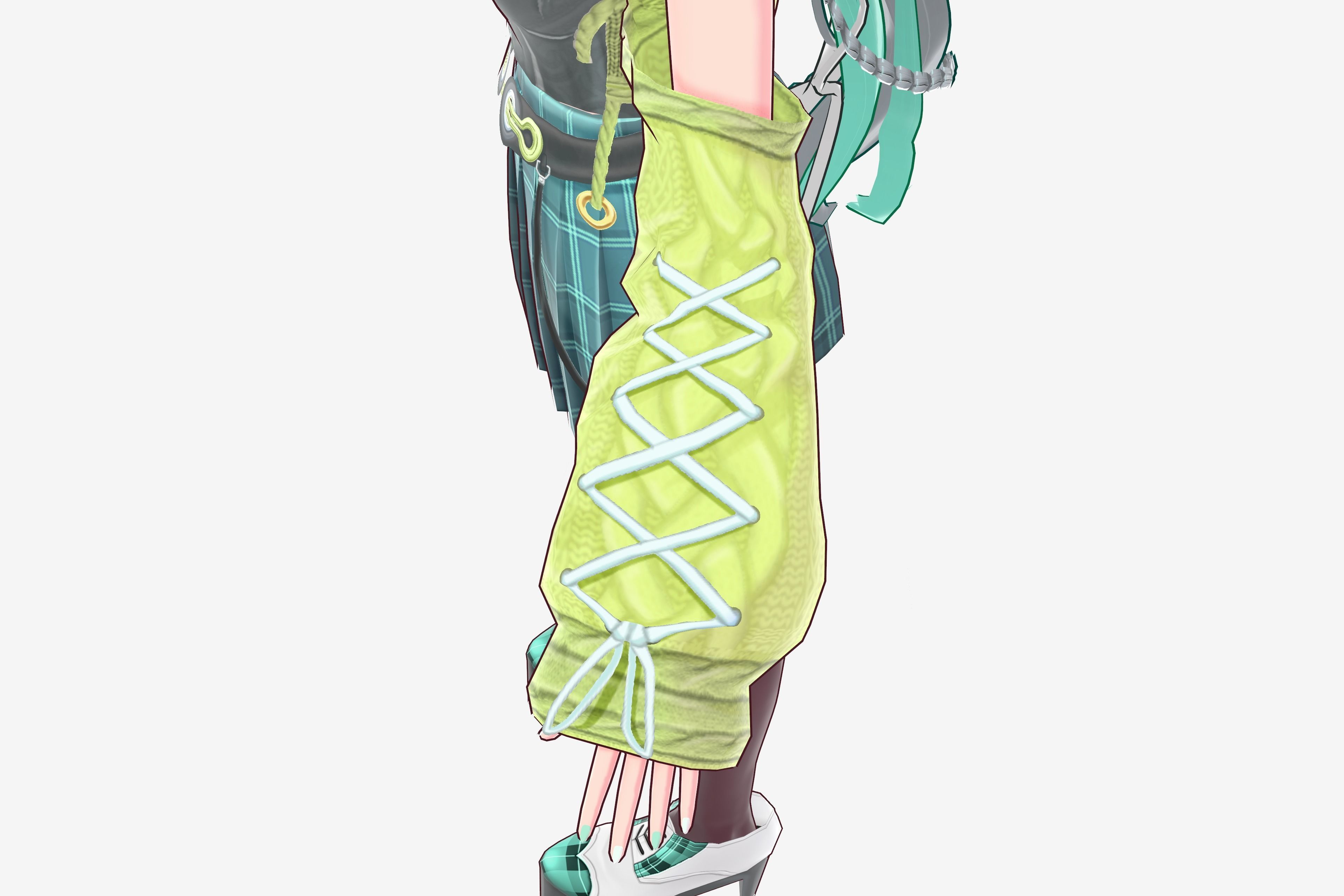 Off-Shoulder Cardigan Sweater for VRoid Model Top Accessory 3D model_3