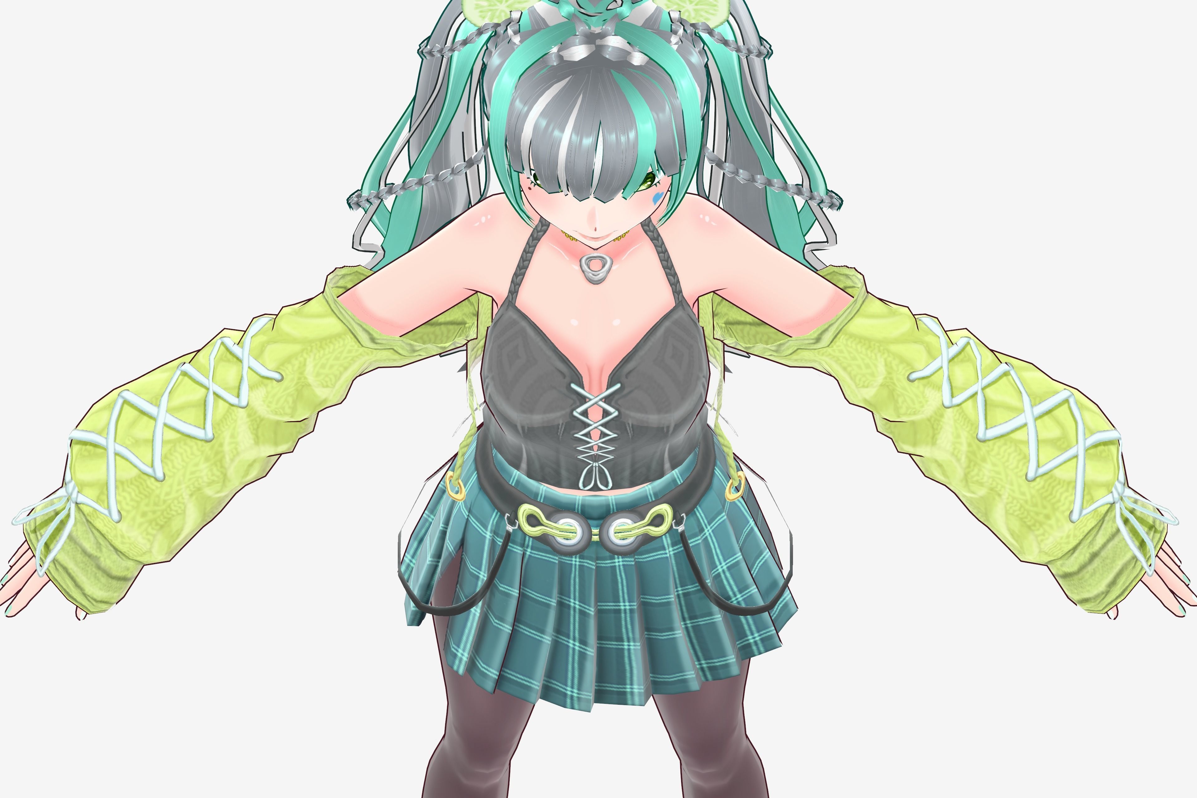 Off-Shoulder Cardigan Sweater for VRoid Model Top Accessory 3D model_5