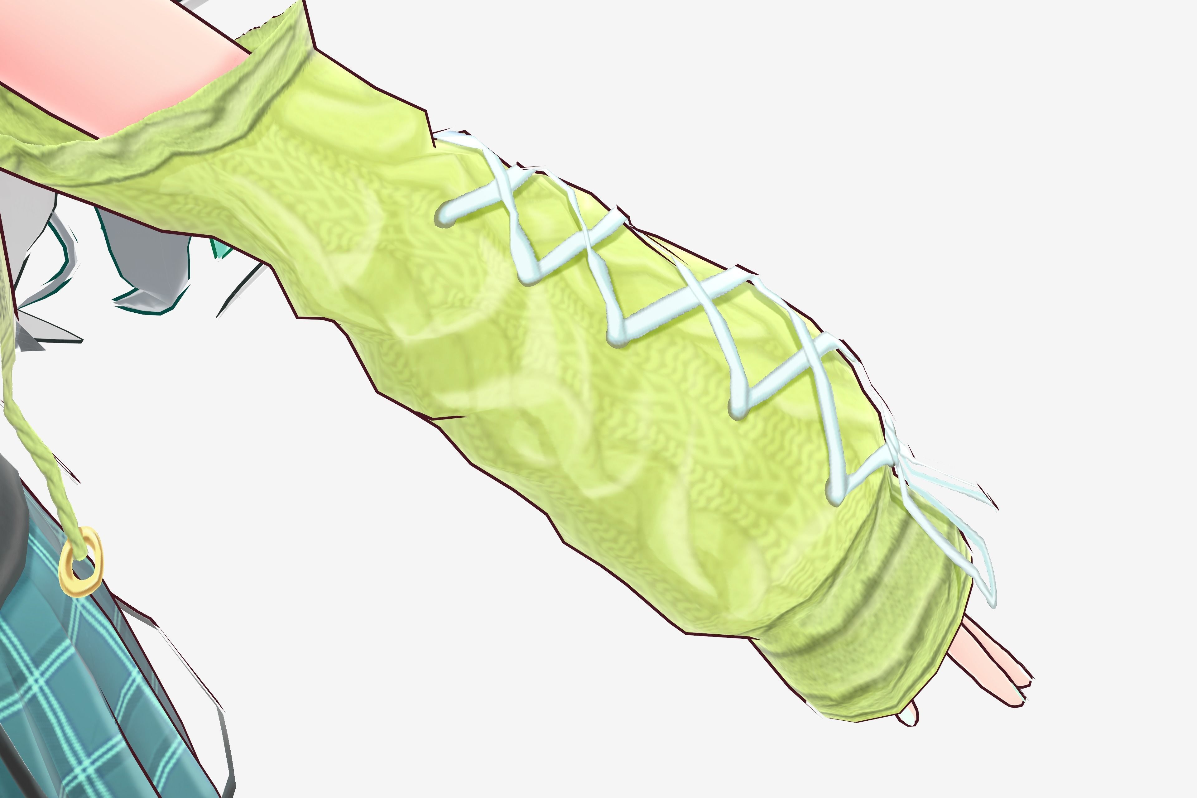 Off-Shoulder Cardigan Sweater for VRoid Model Top Accessory 3D model_2