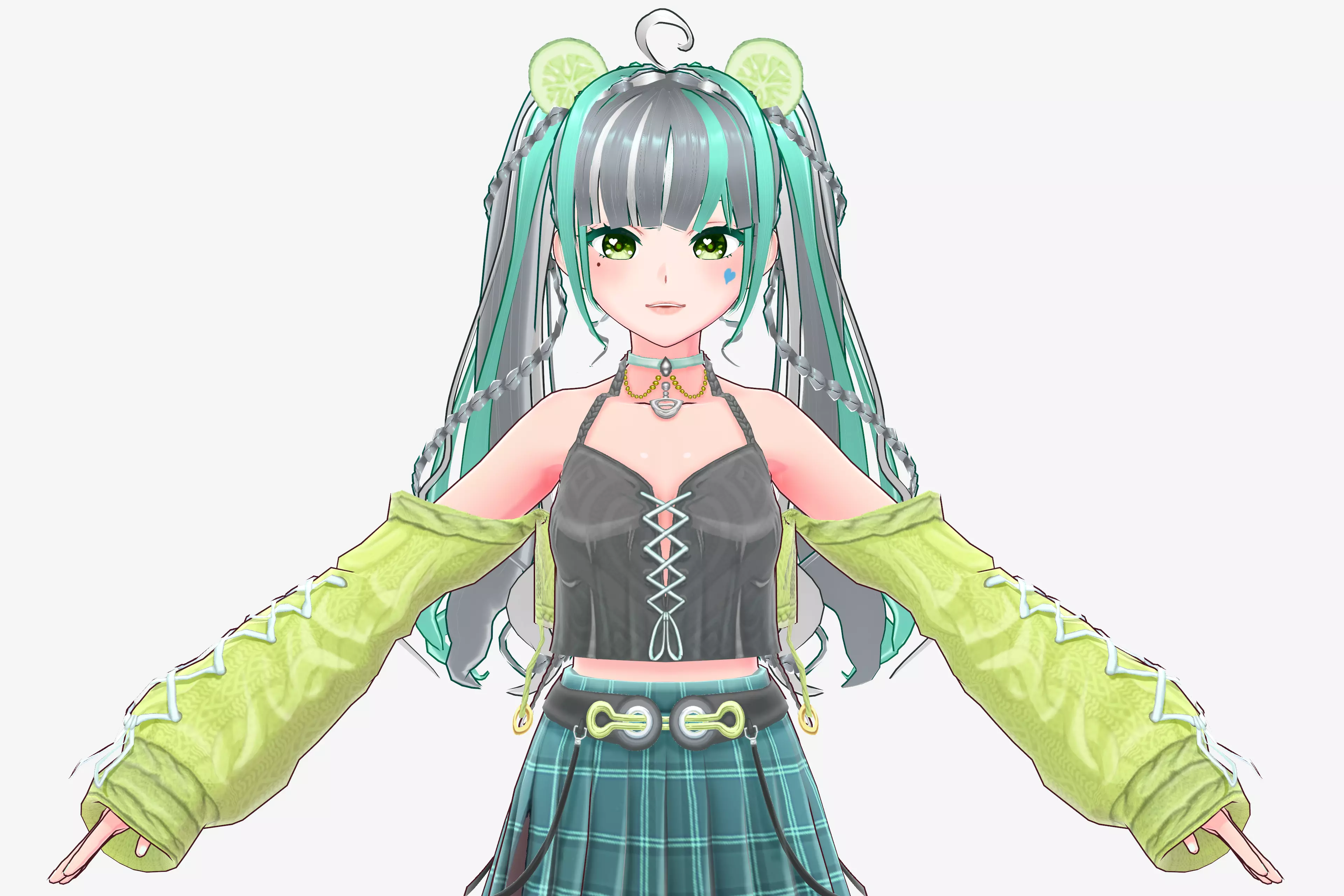 Off-Shoulder Cardigan Sweater for VRoid Model Top Accessory 3D model_0