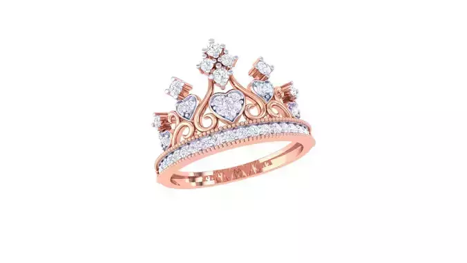 Crown High Jewelry Diamond Cocktail Ring 3dm stl obj mtl glb
