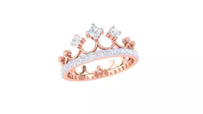 Crown High Jewelry Diamond Cocktail Ring 3dm stl obj mtl glb