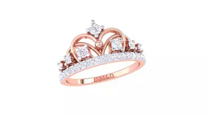 Crown High Jewelry Diamond Cocktail Ring 3dm stl obj mtl glb