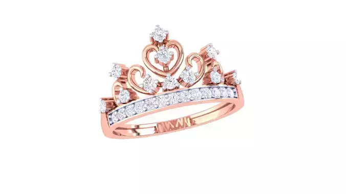 Crown High Jewelry Diamond Cocktail Ring 3dm stl obj mtl glb