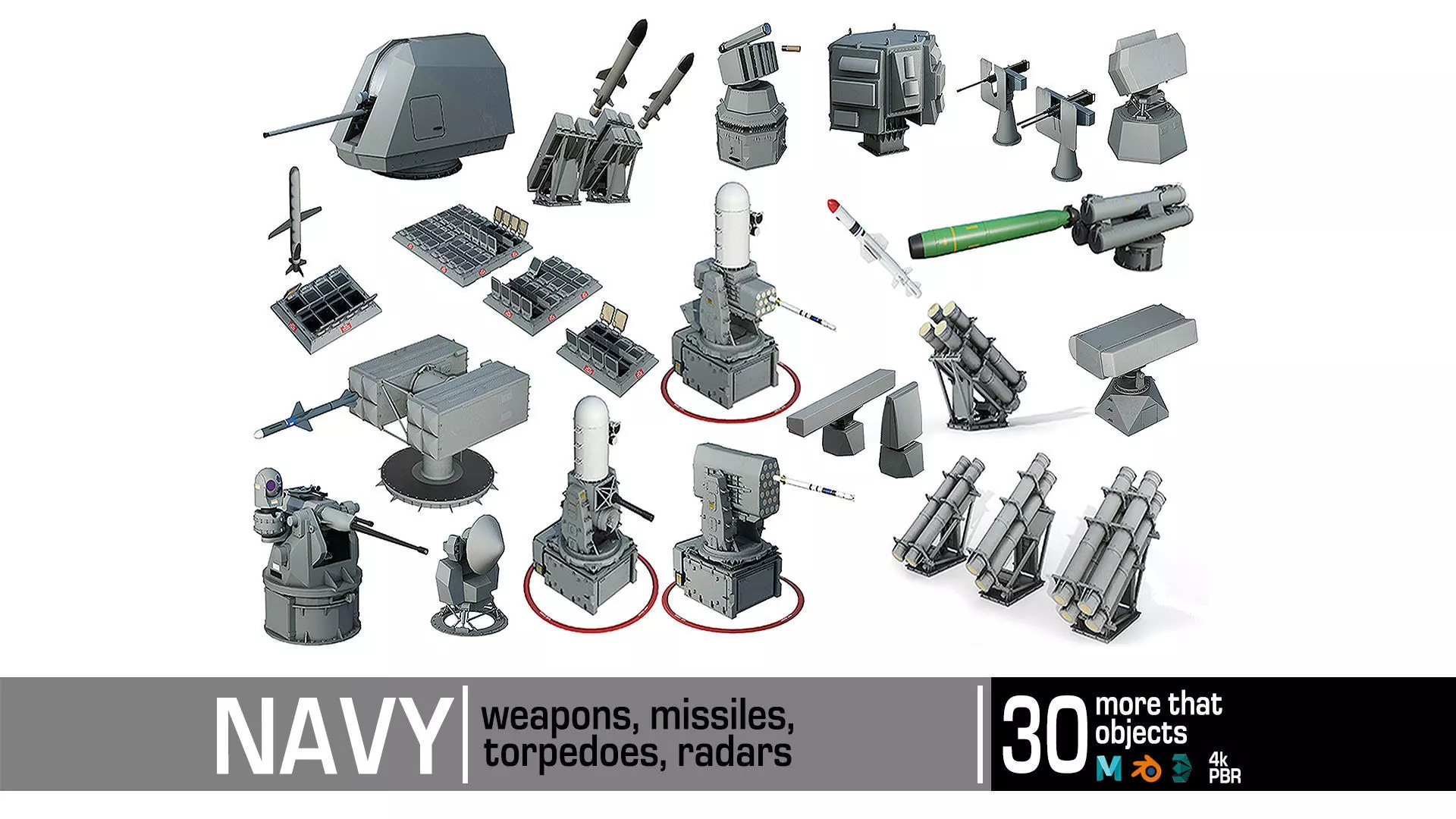 NAVY weapons pack 3D Model Collection_0