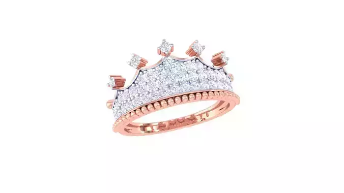 Crown High Jewelry Diamond Cocktail Ring 3dm stl obj mtl glb