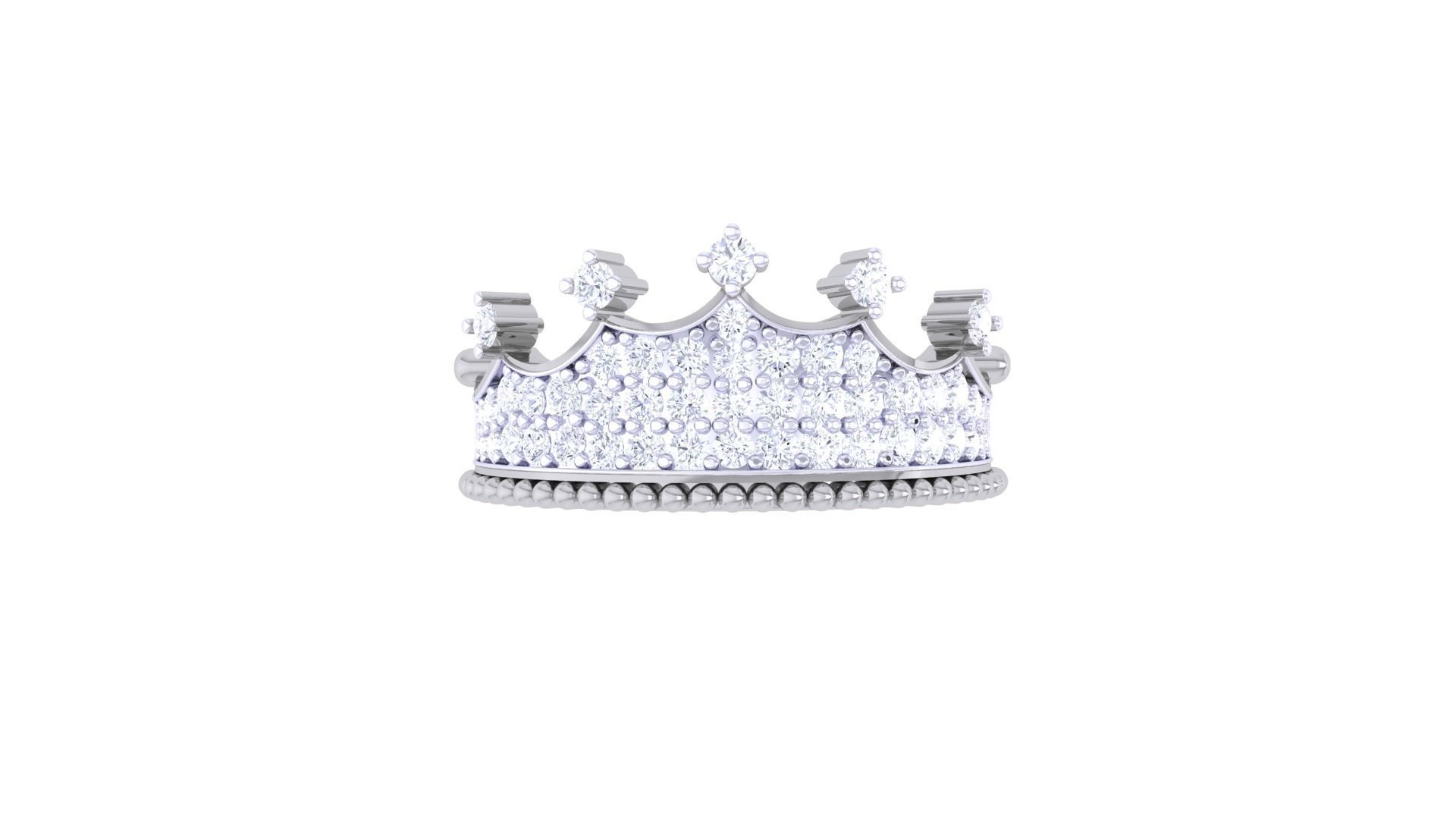 Crown High Jewelry Diamond Cocktail Ring 3dm stl obj mtl glb 3D print model_7