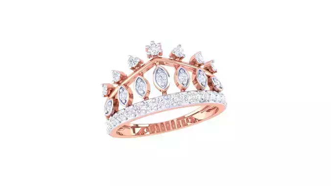 Crown High Jewelry Diamond Cocktail Ring 3dm stl obj mtl glb
