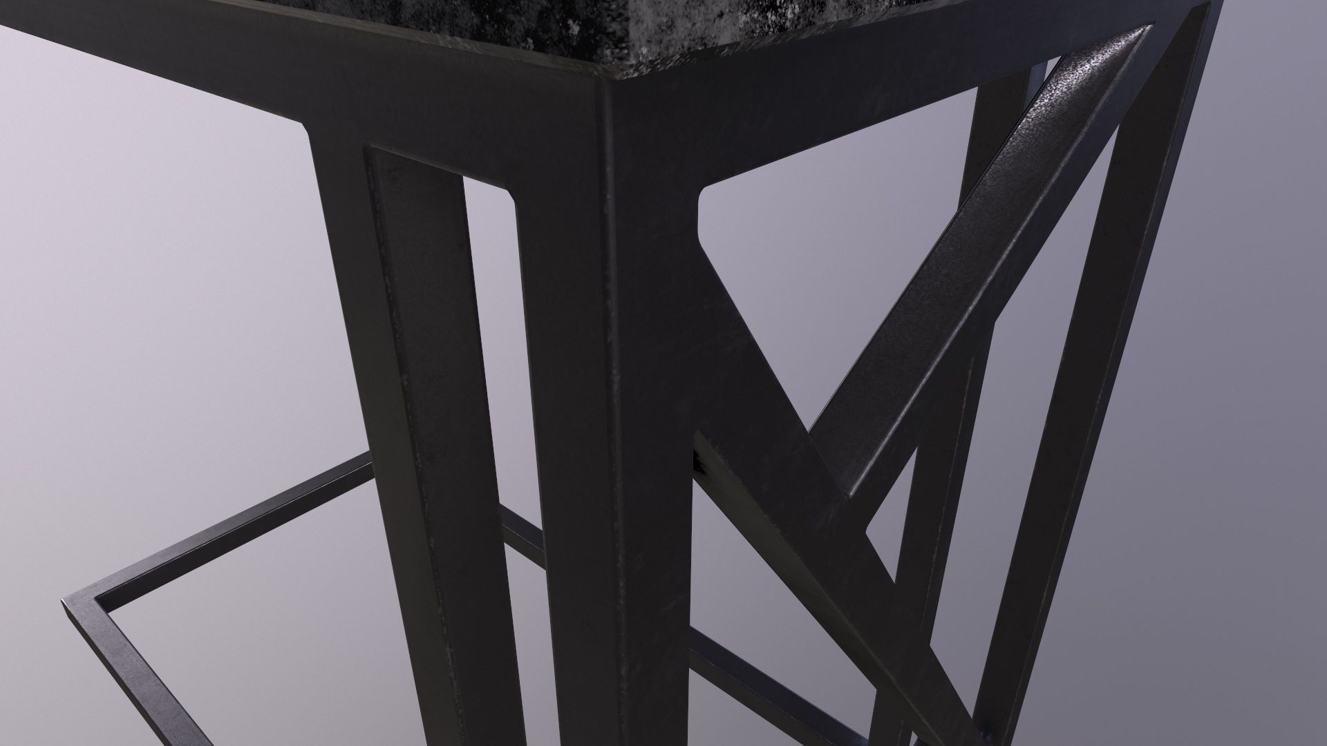 Pack of 5 coffee tables and one chair in LOFT style 3D model_11