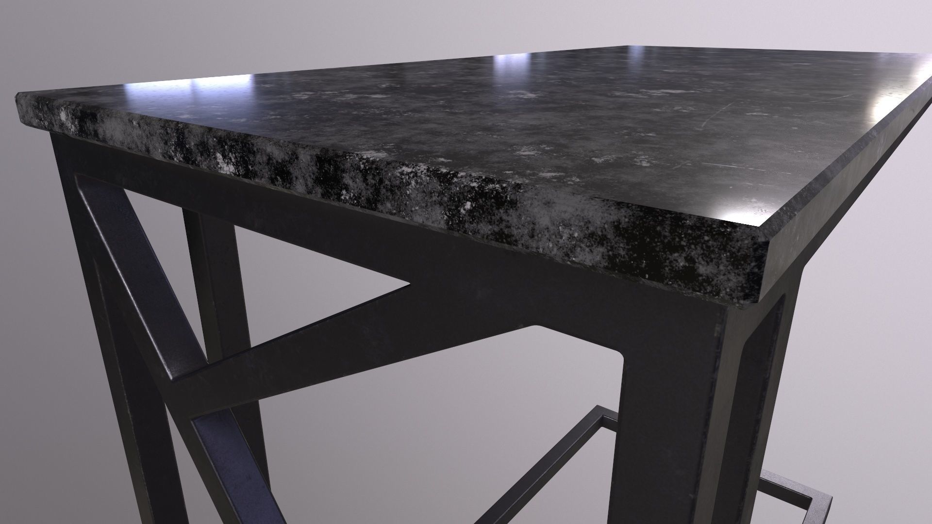 Pack of 5 coffee tables and one chair in LOFT style 3D model_13