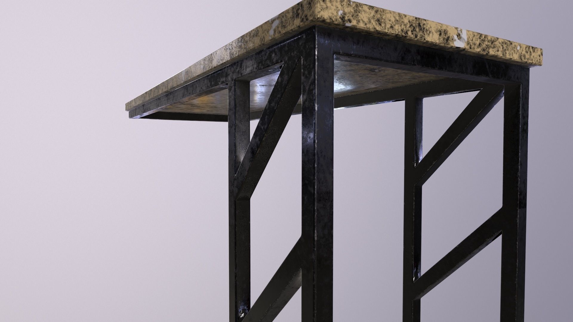 Pack of 5 coffee tables and one chair in LOFT style 3D model_19