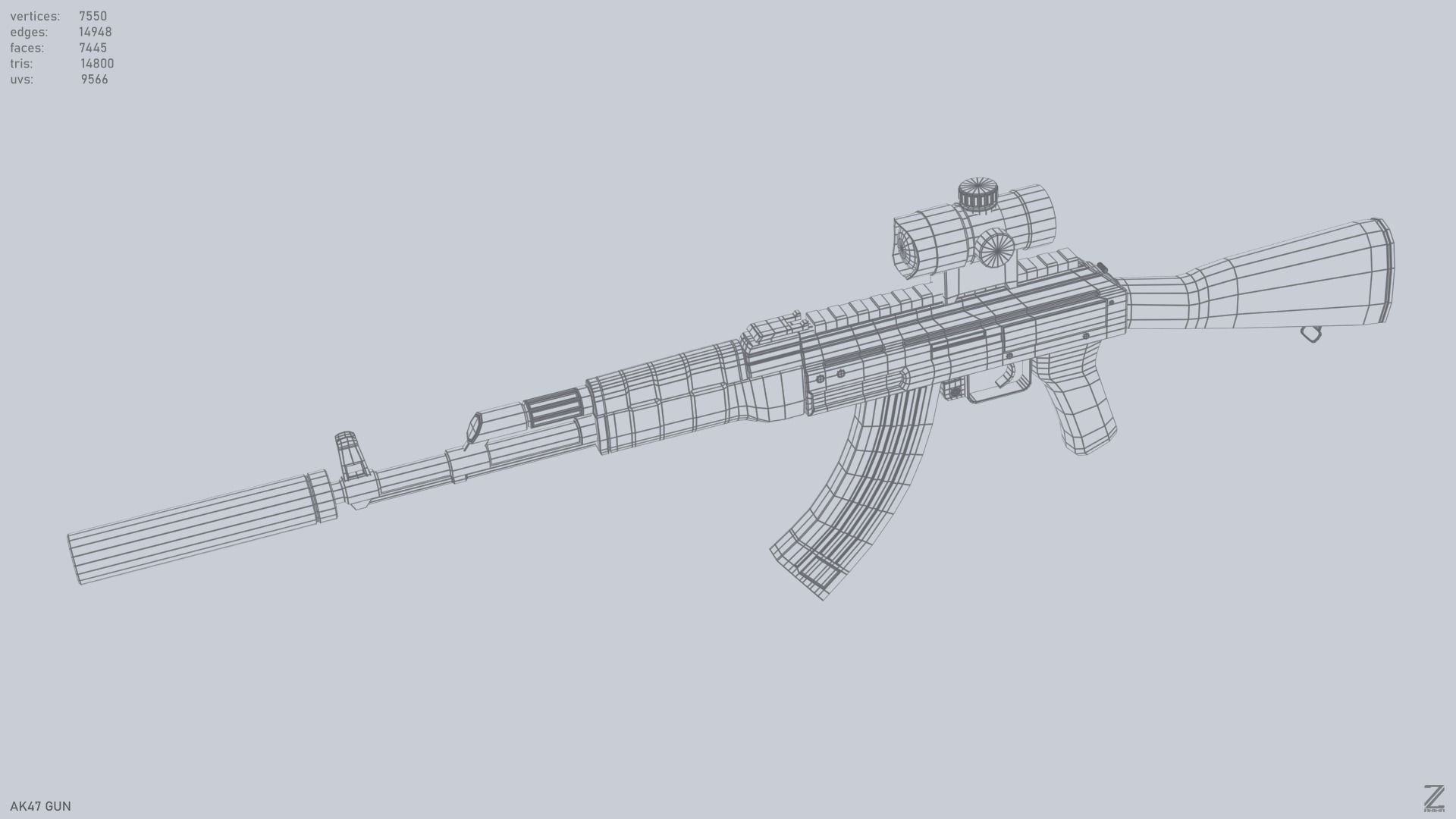3D model AK47 gun VR / AR / low-poly | CGTrader