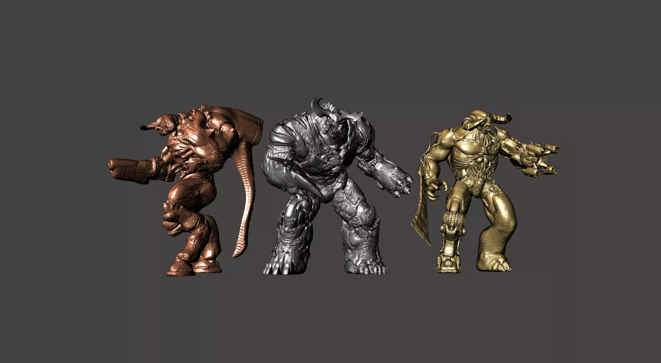 3 CYBERDEMON TYRANT BUNDLE DOOM 3 2016 ETERNAL GAMEQRAFT STL 3D print model_0