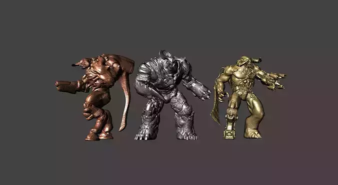 3 CYBERDEMON TYRANT BUNDLE DOOM 3 2016 ETERNAL GAMEQRAFT STL 3D print model