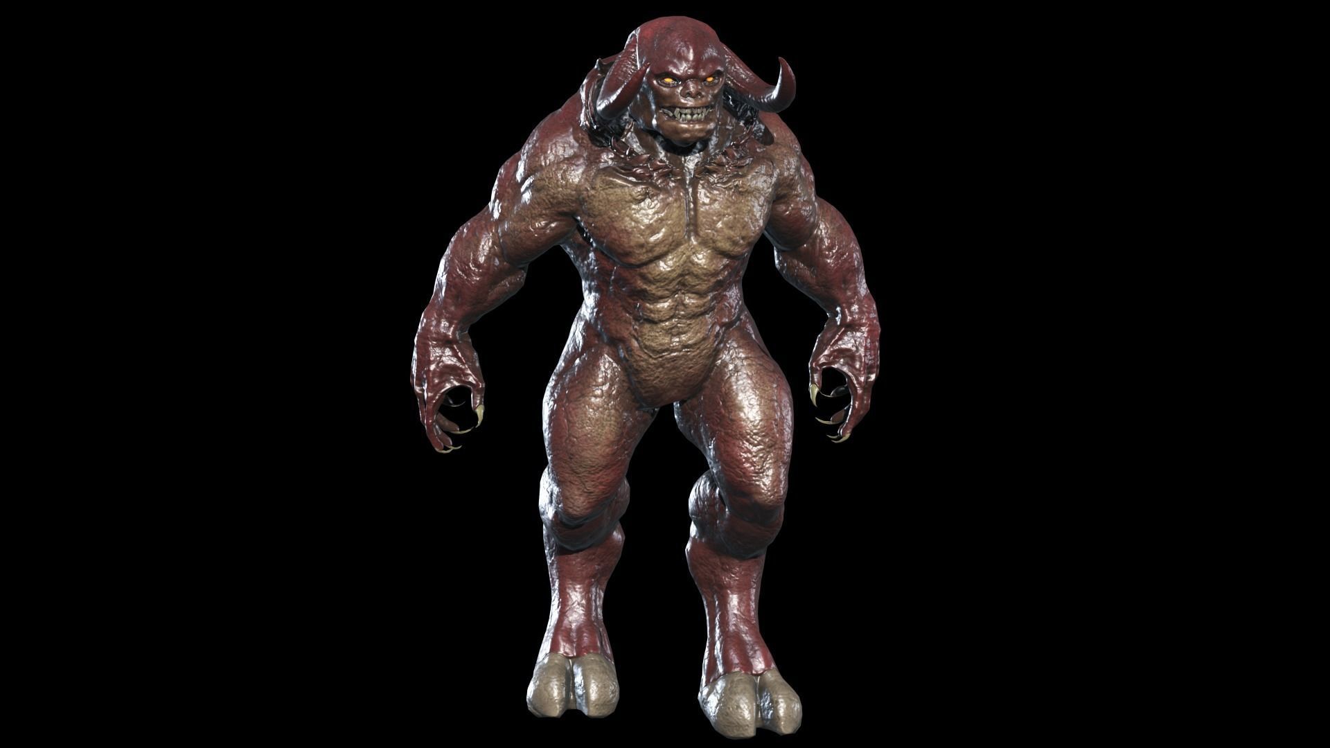 Big Demon 8 Low-poly 3D model_4