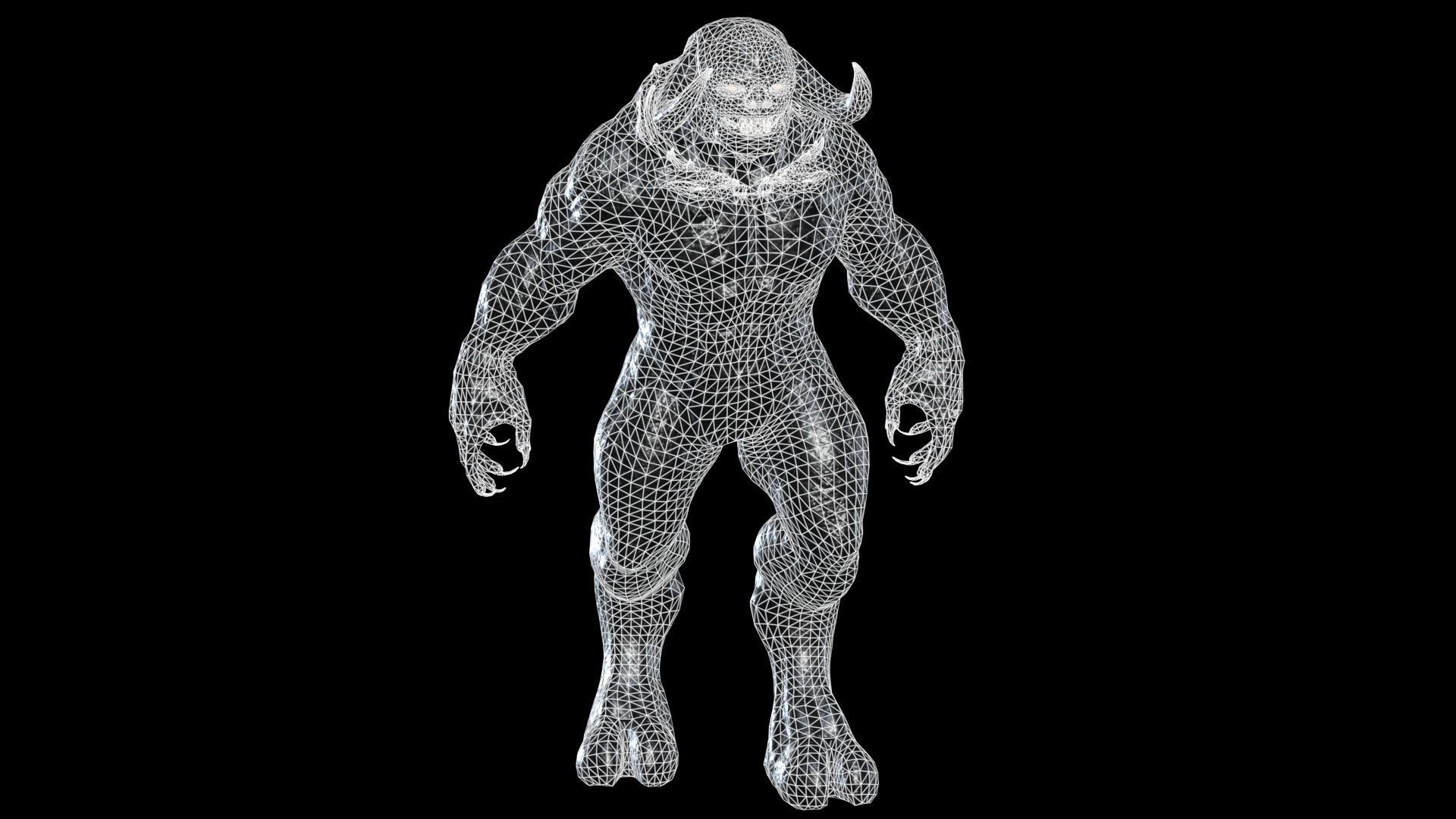 Big Demon 8 Low-poly 3D model_9