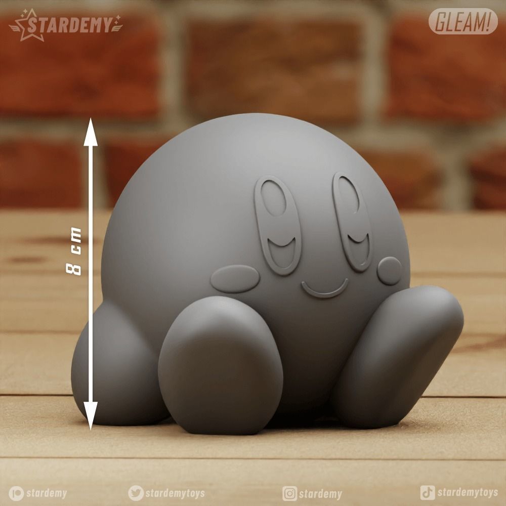 Kirby 4 models Chibi No supports 3D print model_9