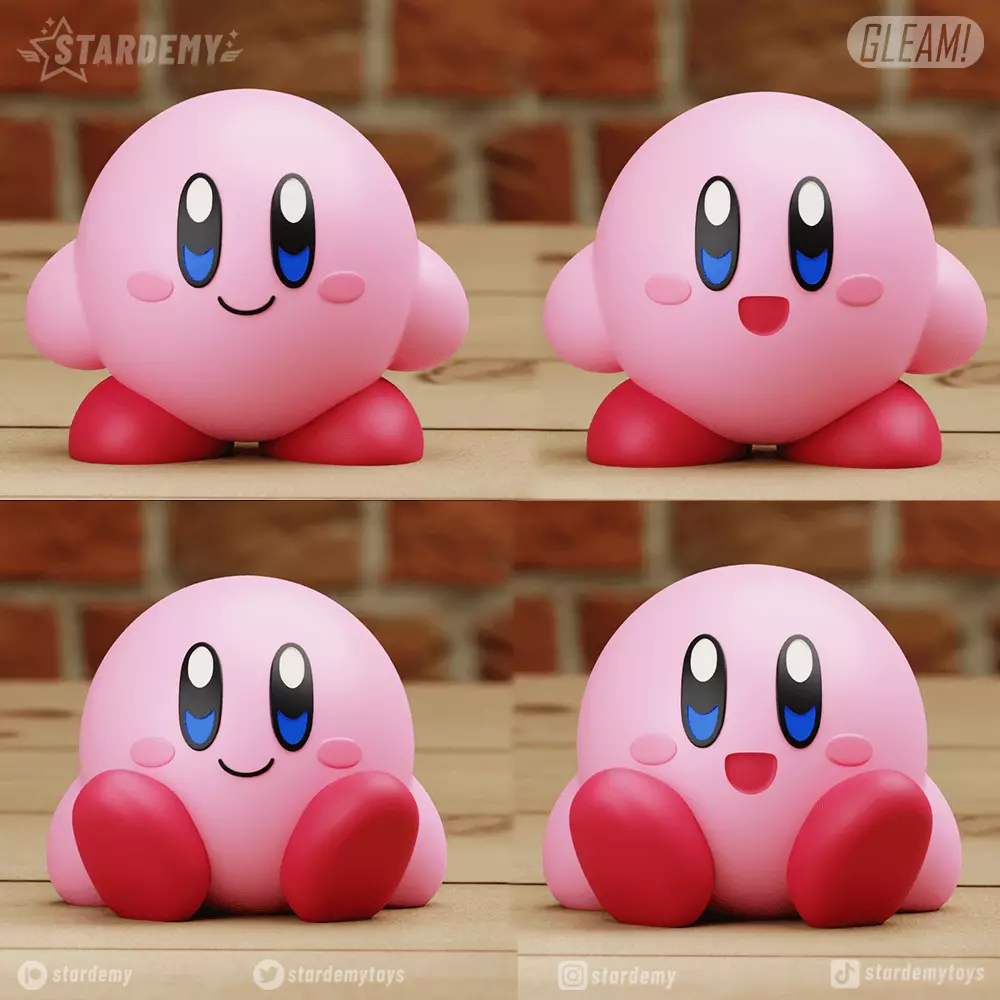 Kirby 4 models Chibi No supports 3D print model_0