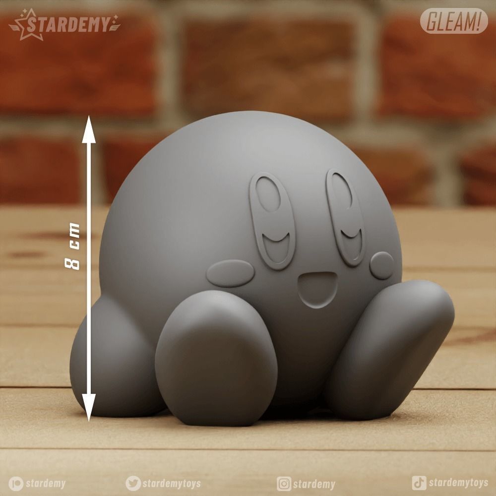 Kirby 4 models Chibi No supports 3D print model_14