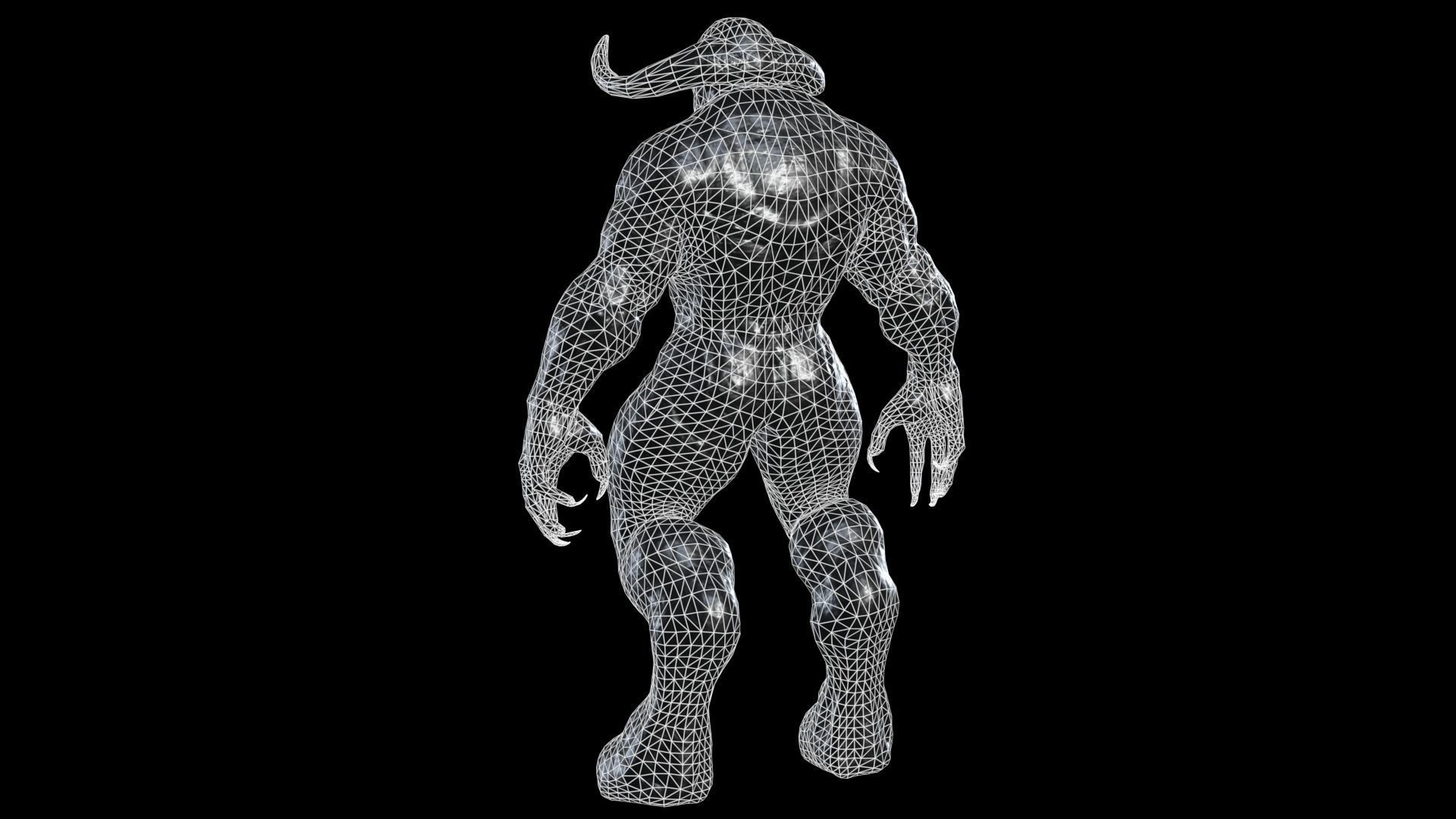 Minotaur Demon Low-poly 3D model_7