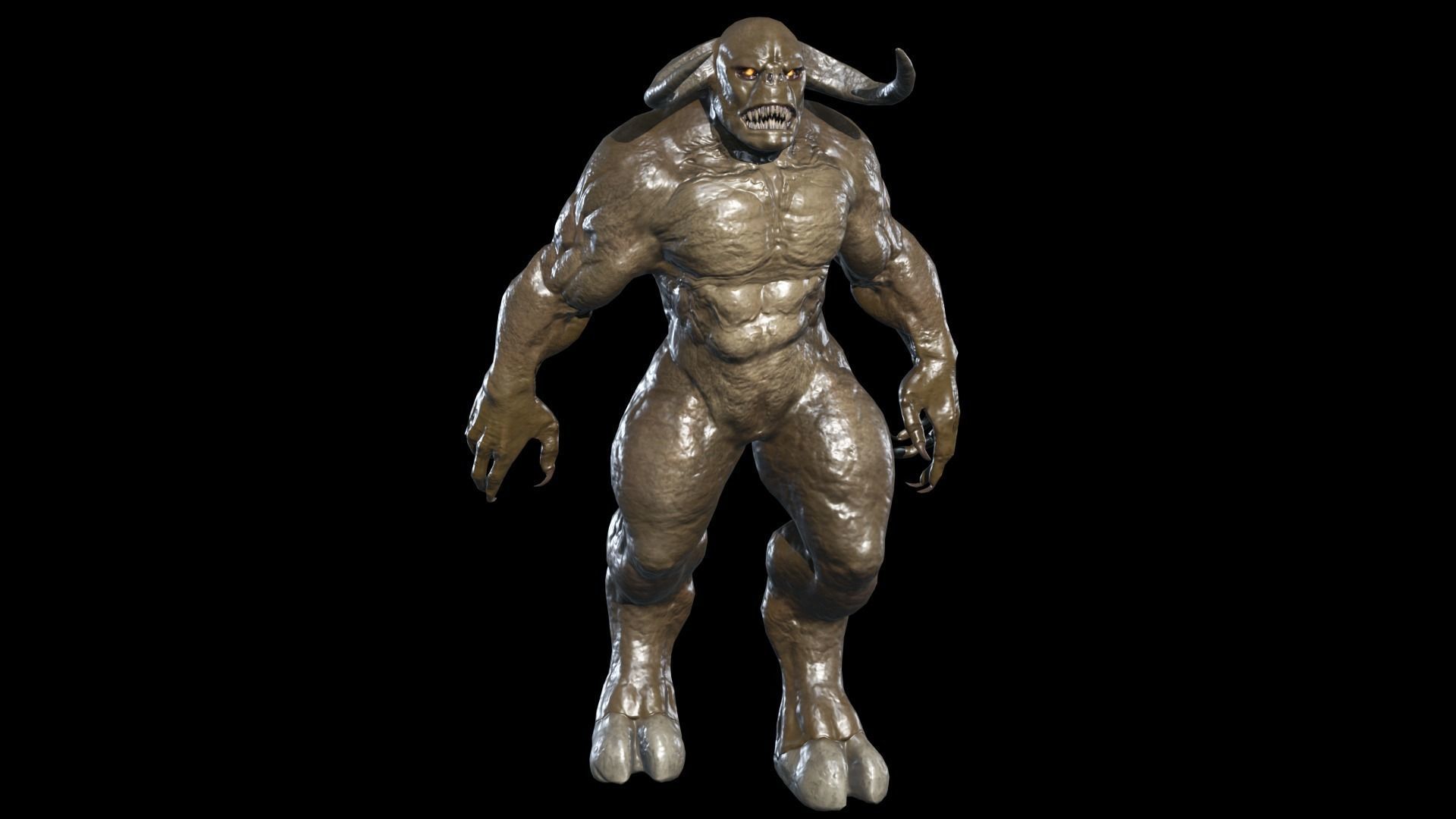 Minotaur Demon Low-poly 3D model_4