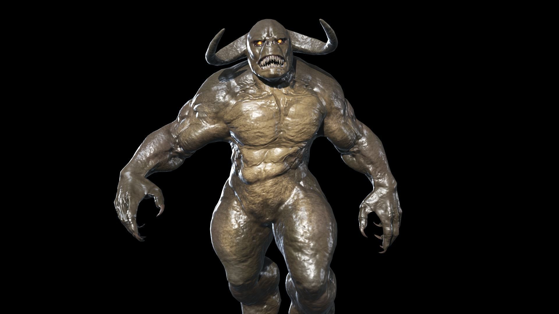 Minotaur Demon Low-poly 3D model_15