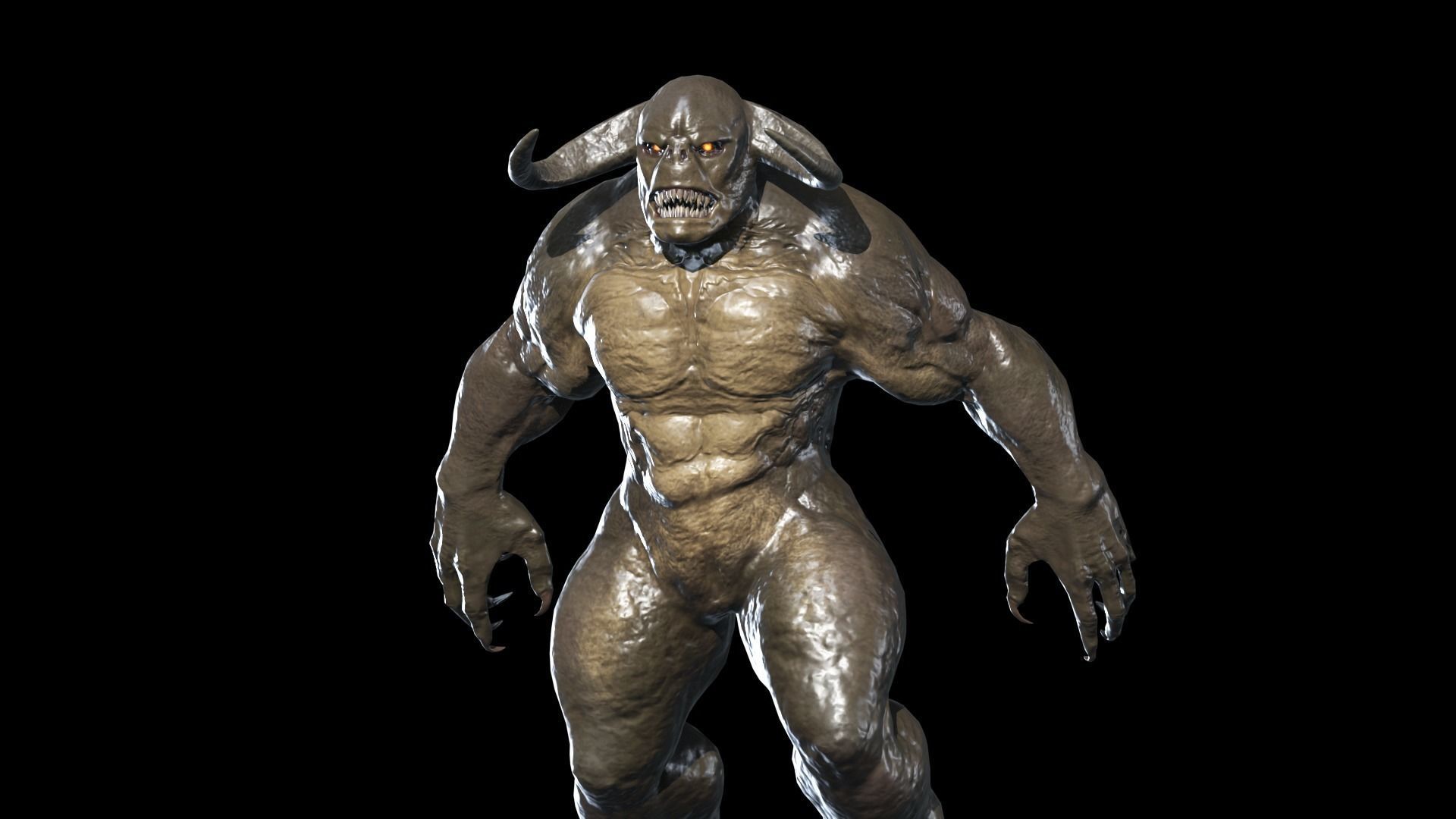 Minotaur Demon Low-poly 3D model_13