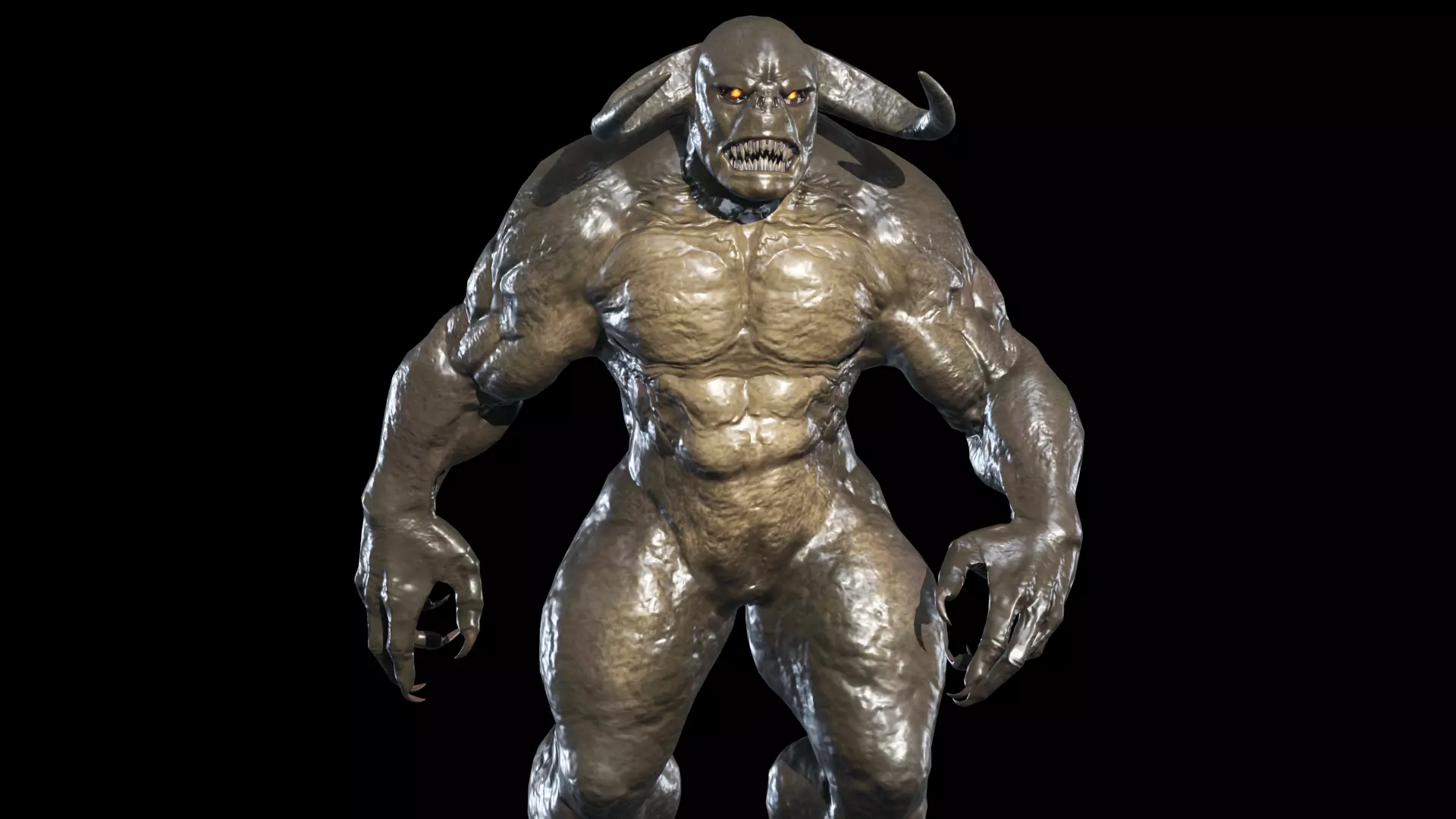 Minotaur Demon Low-poly 3D model_0