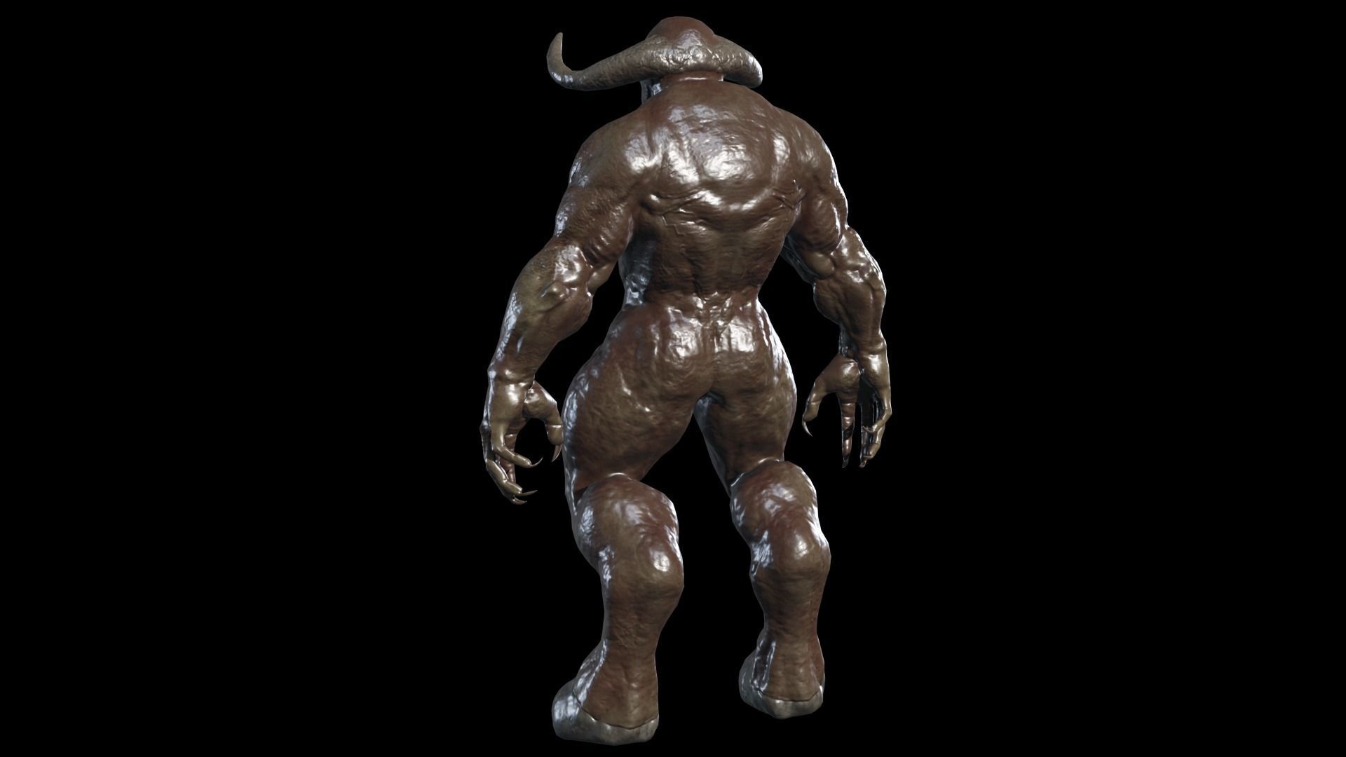 Minotaur Demon Low-poly 3D model_9