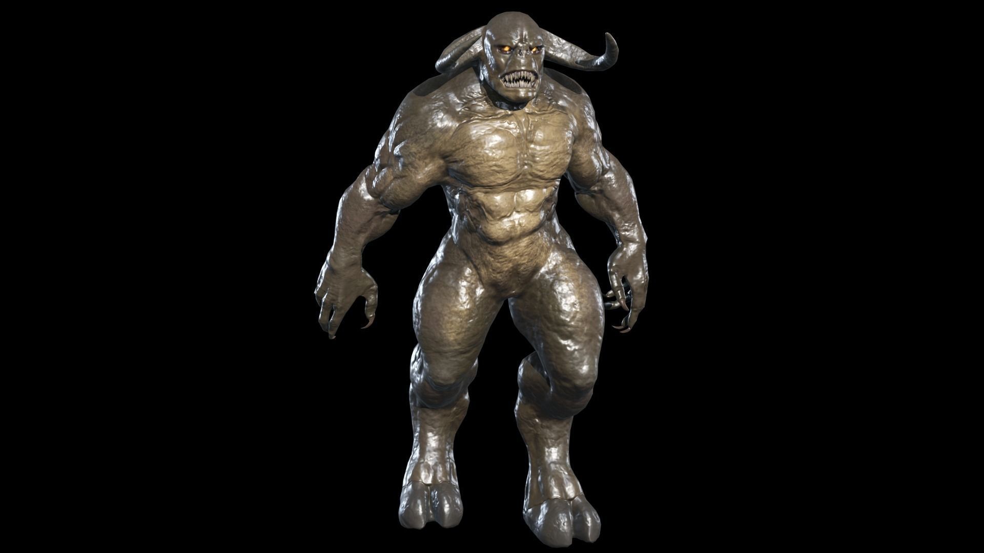 Minotaur Demon Low-poly 3D model_5