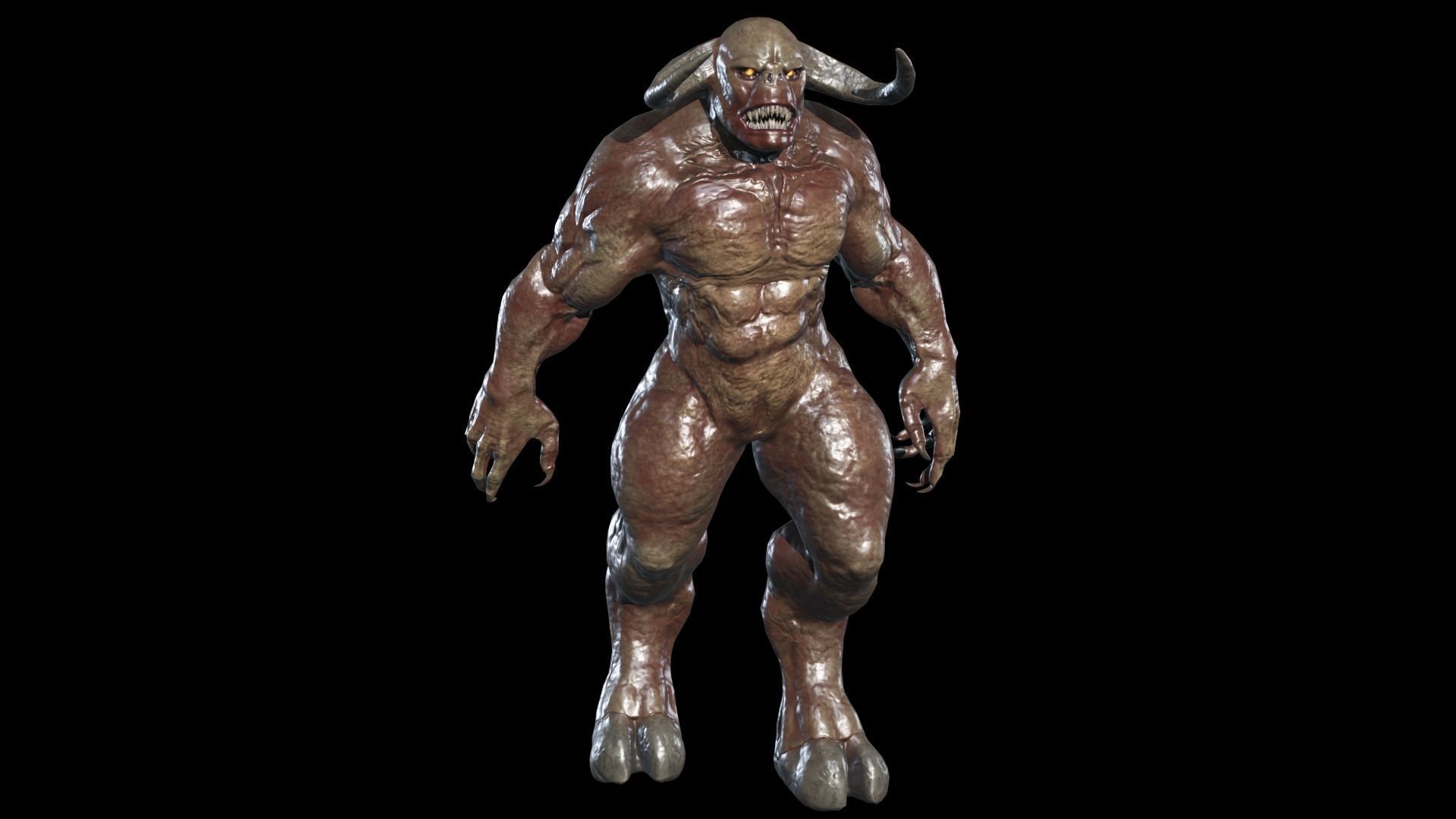 Minotaur Demon Low-poly 3D model_3