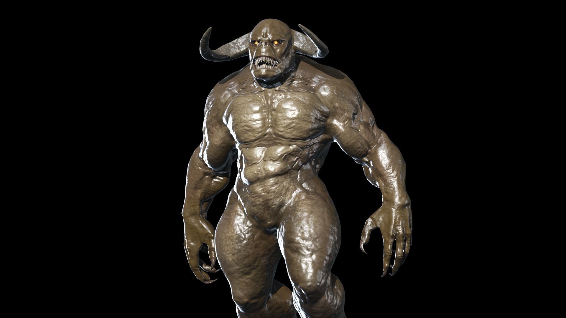 Minotaur Demon Low-poly 3D model_2