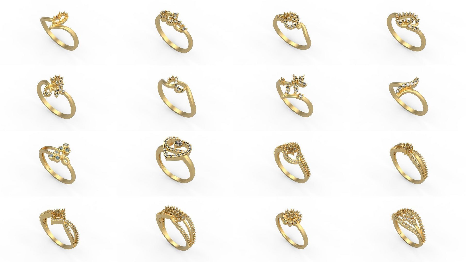 Light rings weighing 1 to 4 grams 1070 Rings 3D Model Collection_1307