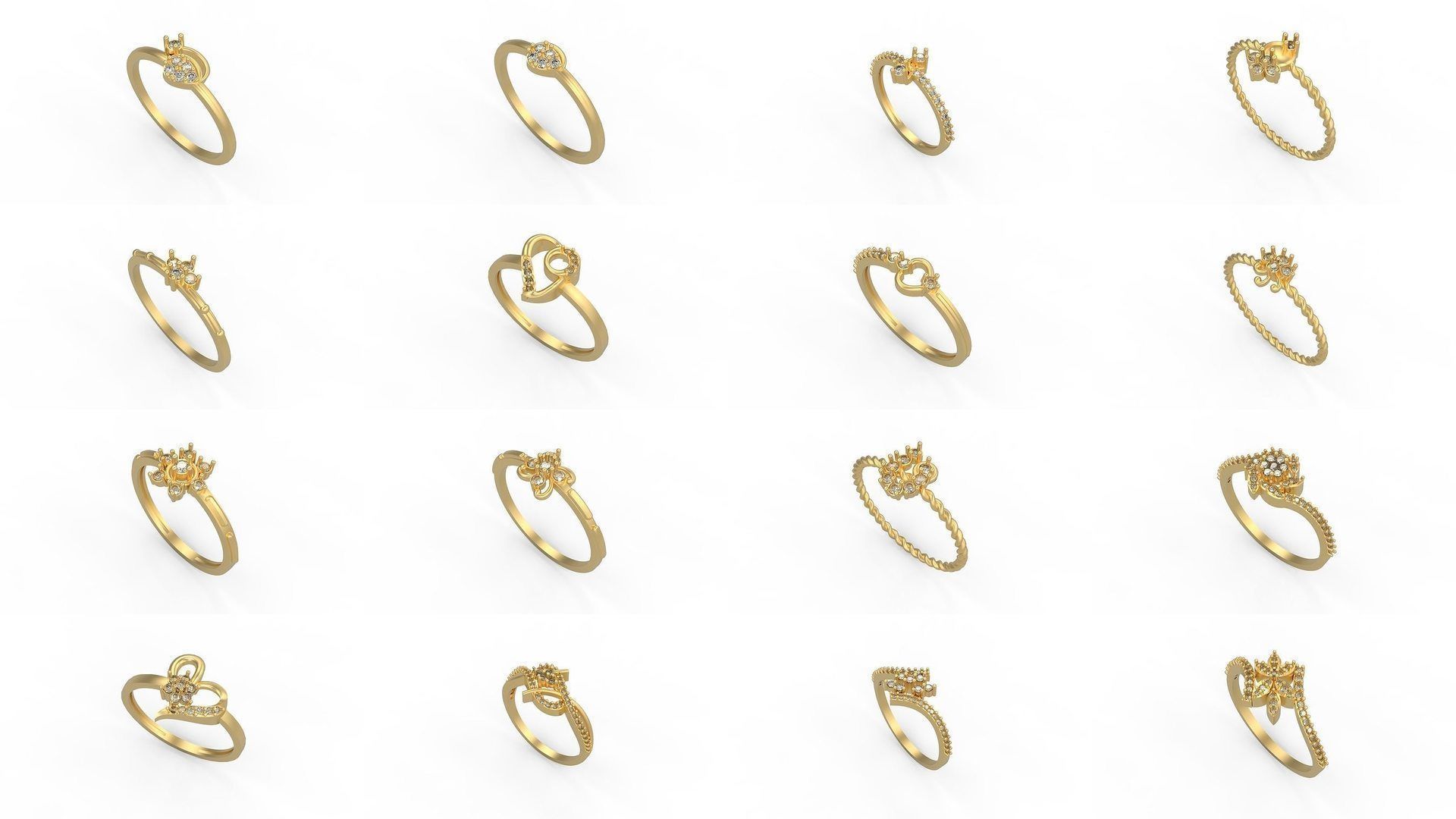 Light rings weighing 1 to 4 grams 1070 Rings 3D Model Collection_337