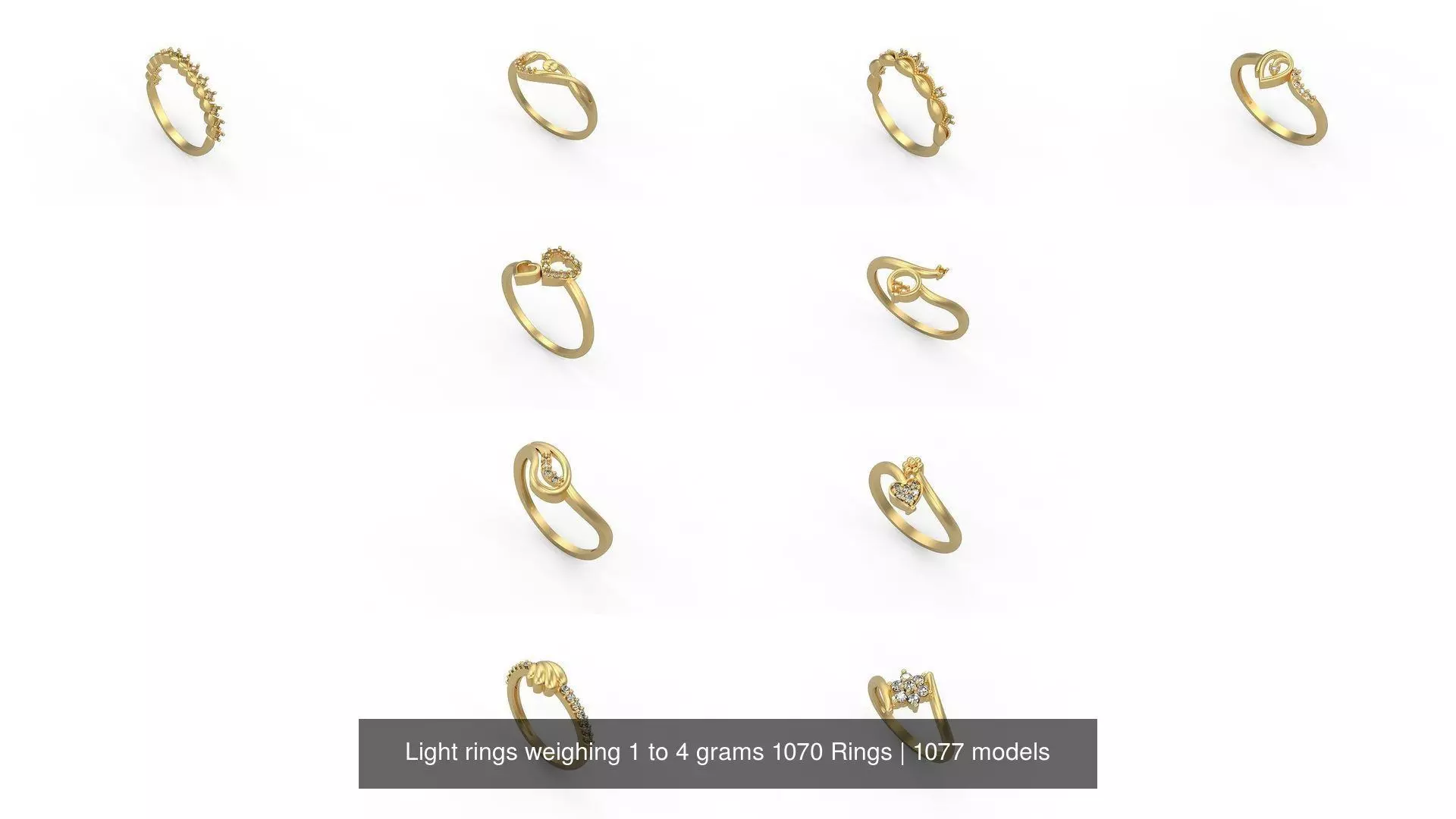 Light rings weighing 1 to 4 grams 1070 Rings 3D Model Collection_20