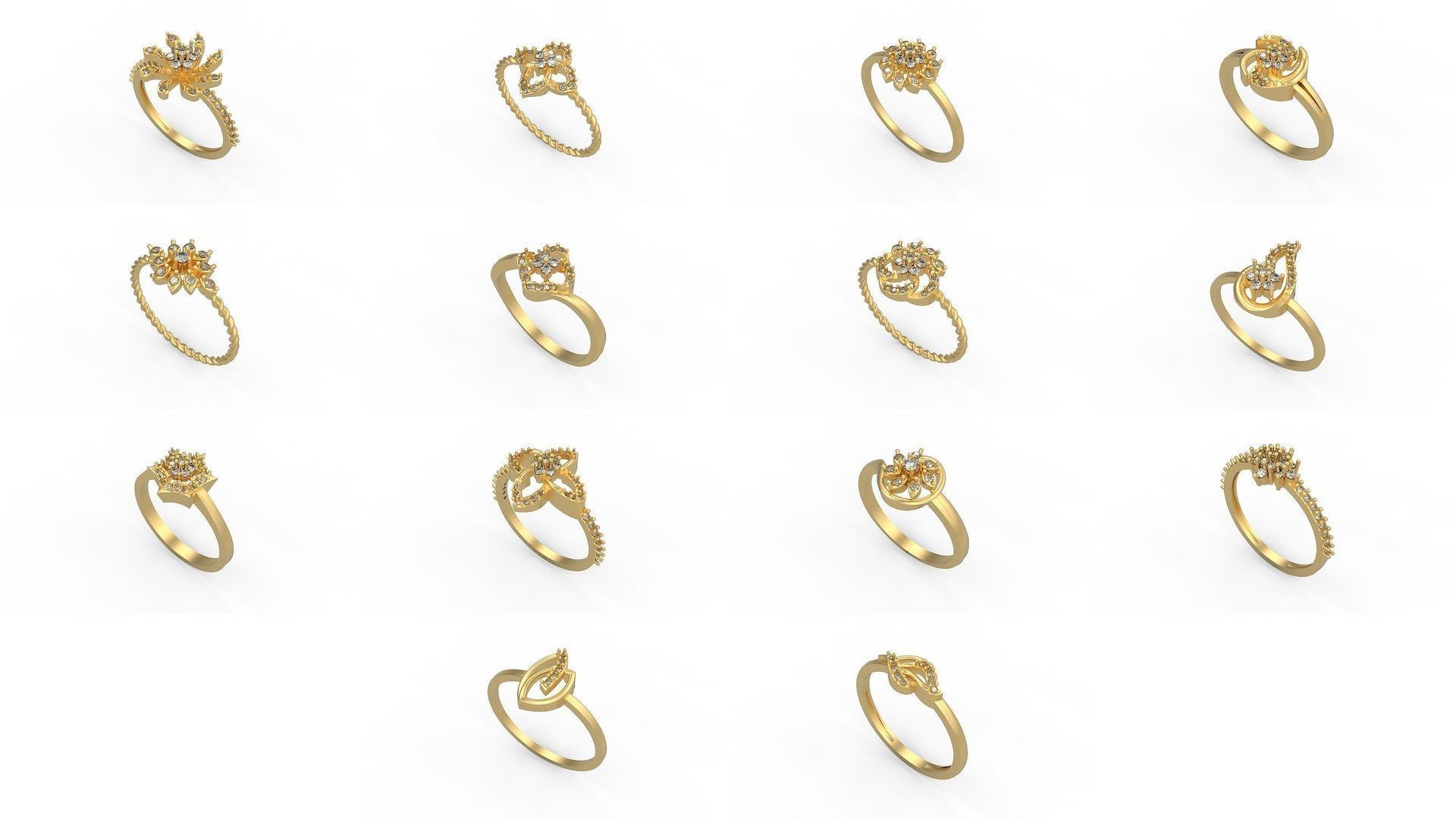 Light rings weighing 1 to 4 grams 1070 Rings 3D Model Collection_480