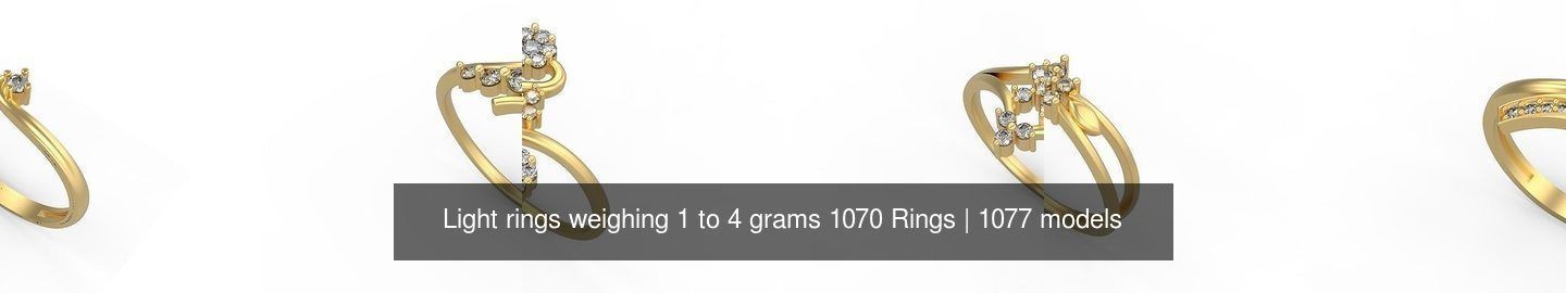 Light rings weighing 1 to 4 grams 1070 Rings 3D Model Collection_760