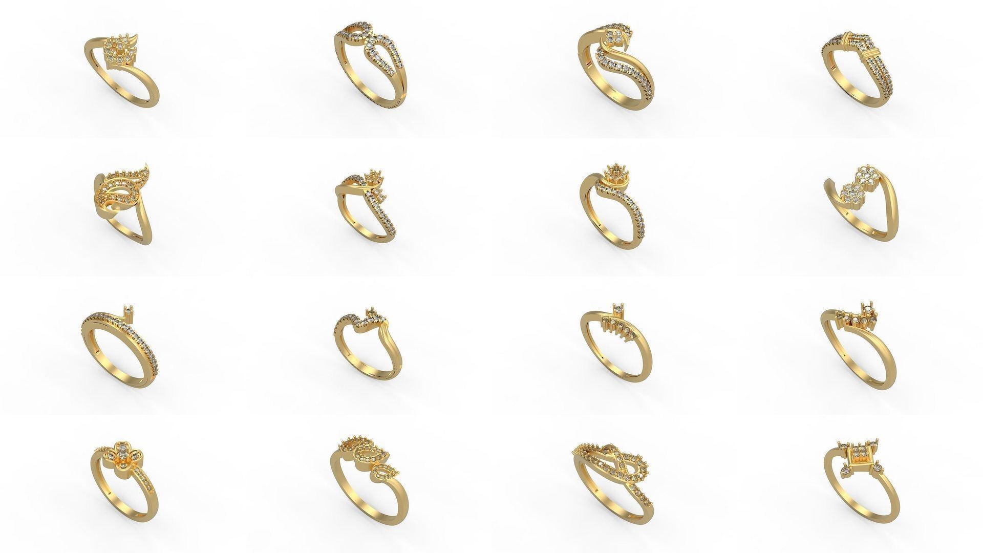 Light rings weighing 1 to 4 grams 1070 Rings 3D Model Collection_626