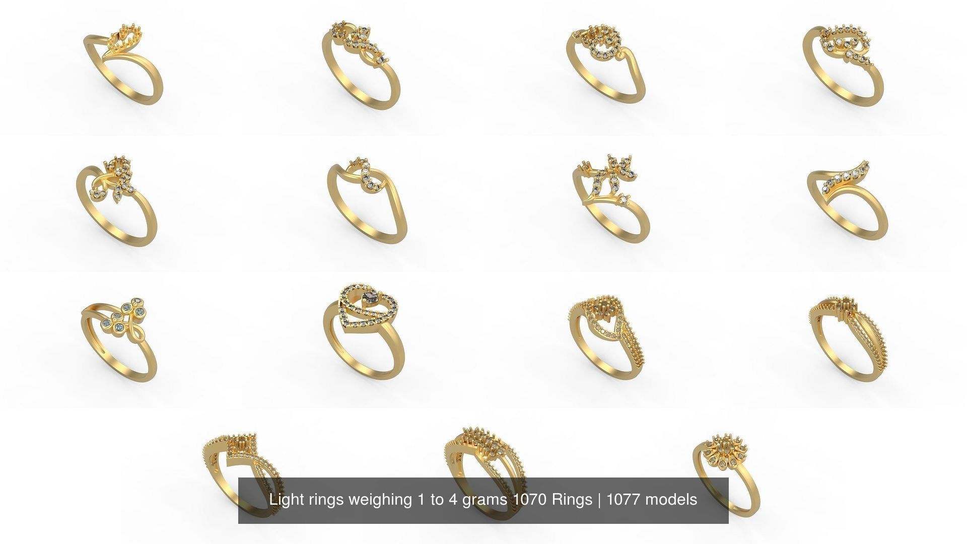 Light rings weighing 1 to 4 grams 1070 Rings 3D Model Collection_1350