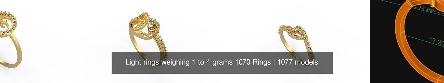Light rings weighing 1 to 4 grams 1070 Rings 3D Model Collection_231