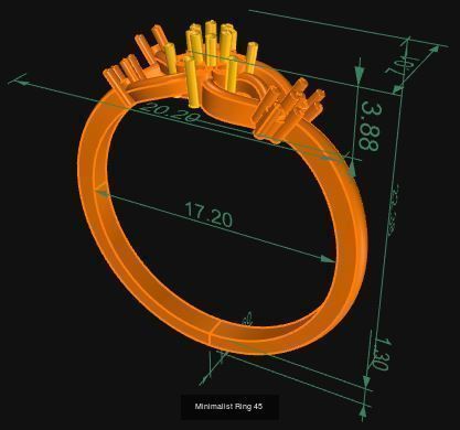 Light rings weighing 1 to 4 grams 1070 Rings 3D Model Collection_1599