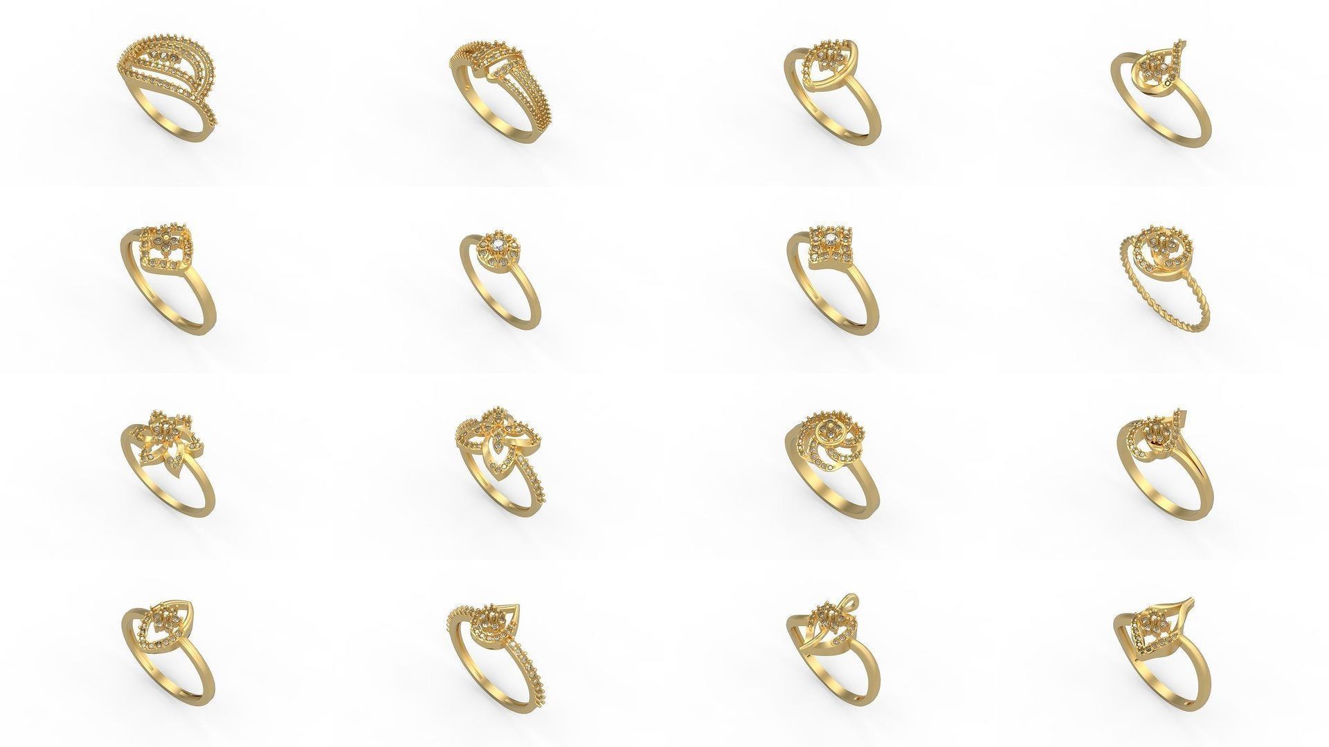 Light rings weighing 1 to 4 grams 1070 Rings 3D Model Collection_387