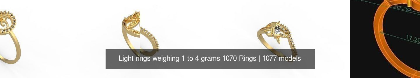 Light rings weighing 1 to 4 grams 1070 Rings 3D Model Collection_235