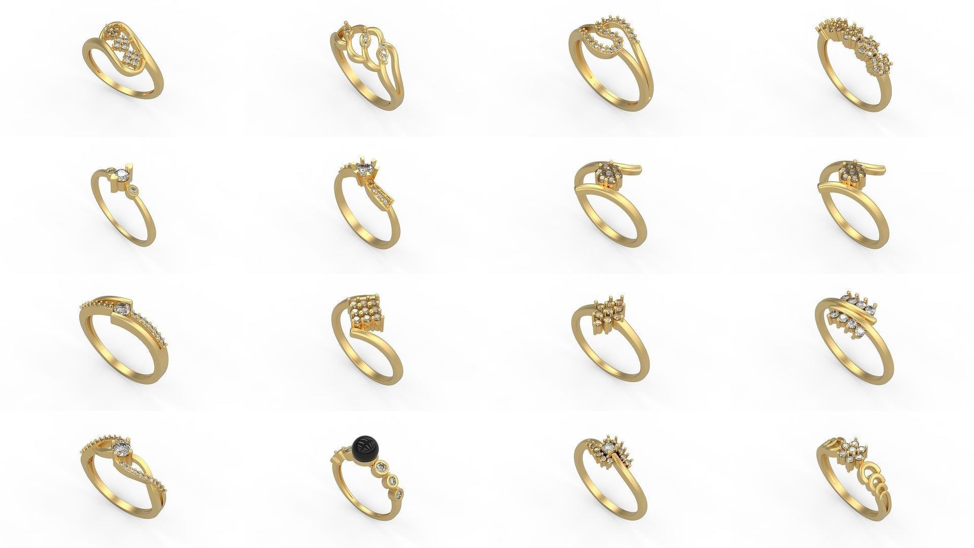 Light rings weighing 1 to 4 grams 1070 Rings 3D Model Collection_775