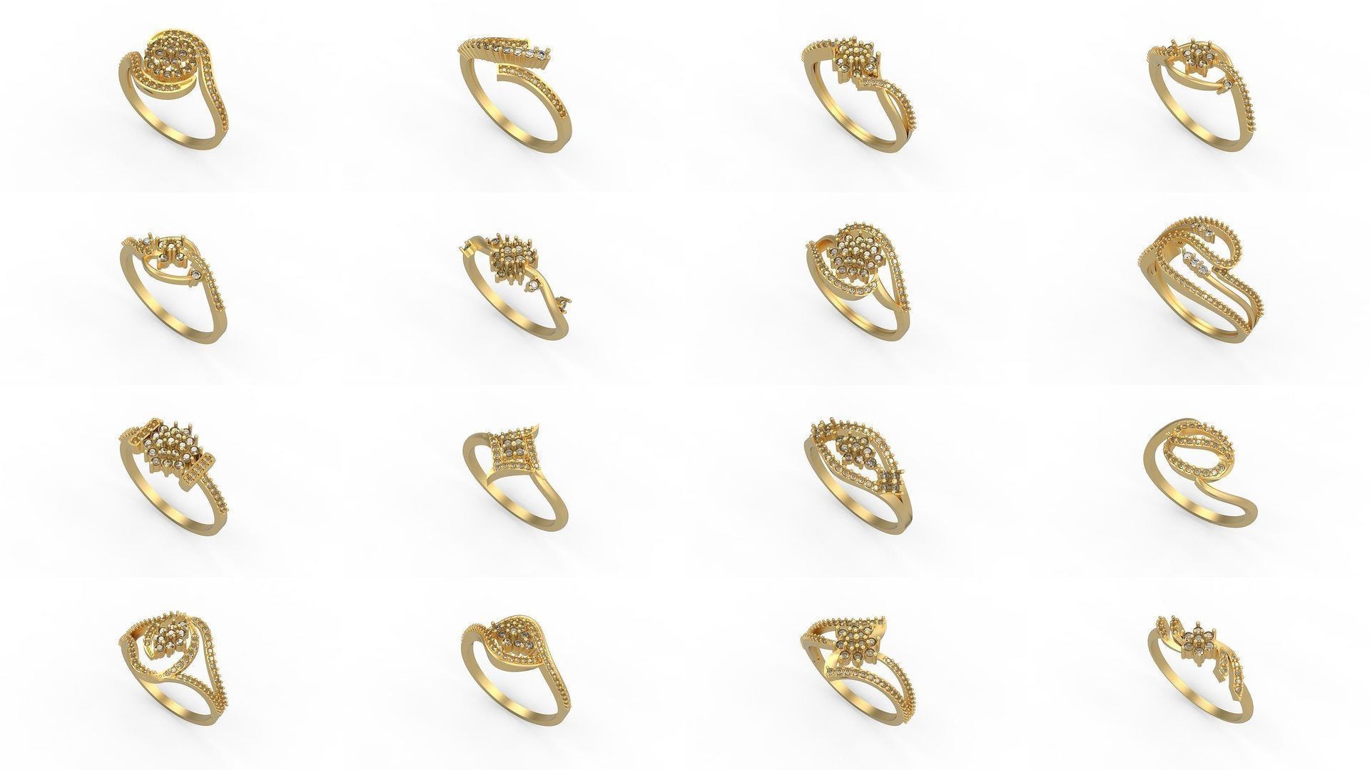 Light rings weighing 1 to 4 grams 1070 Rings 3D Model Collection_869