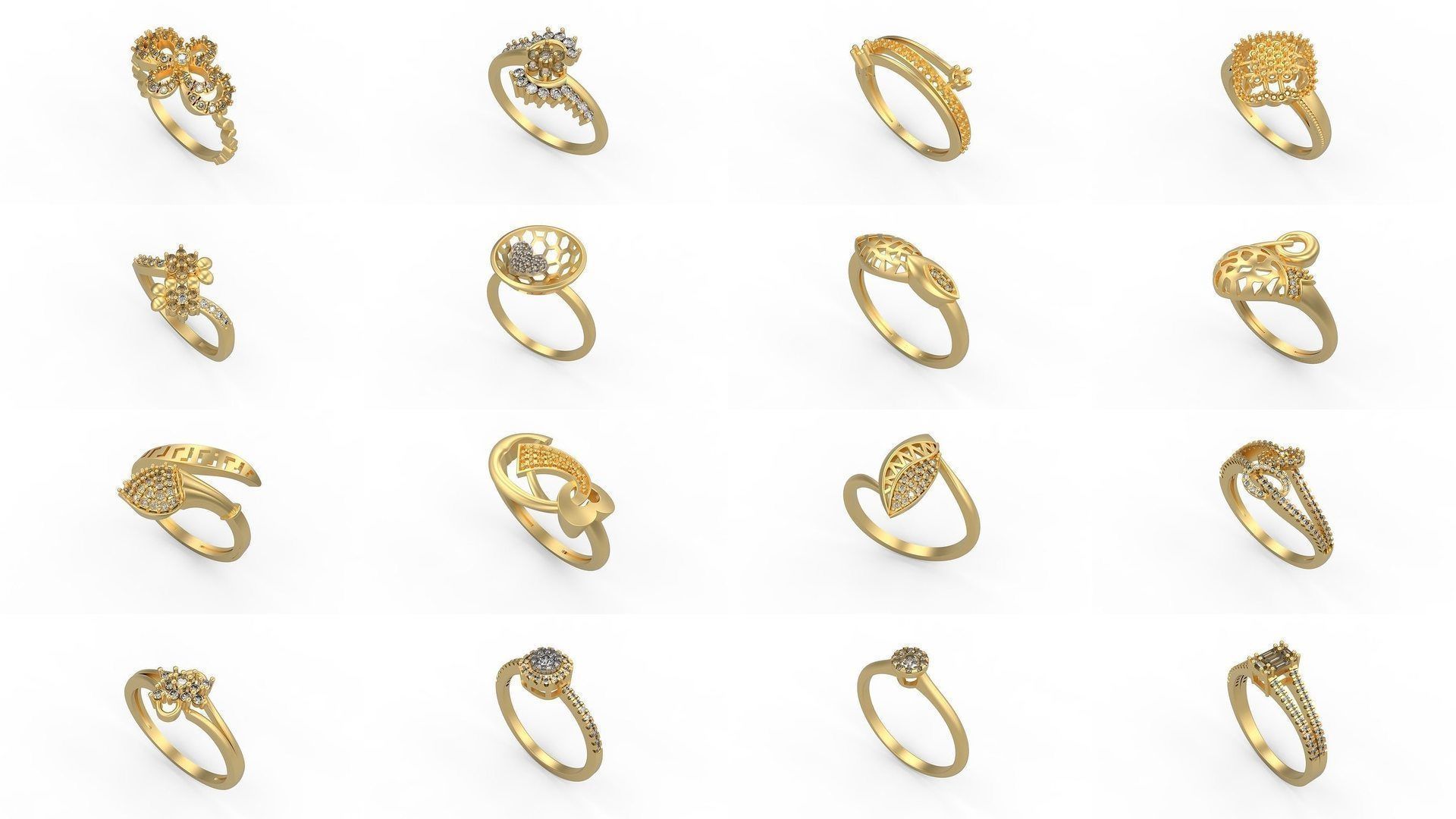 Light rings weighing 1 to 4 grams 1070 Rings 3D Model Collection_1355