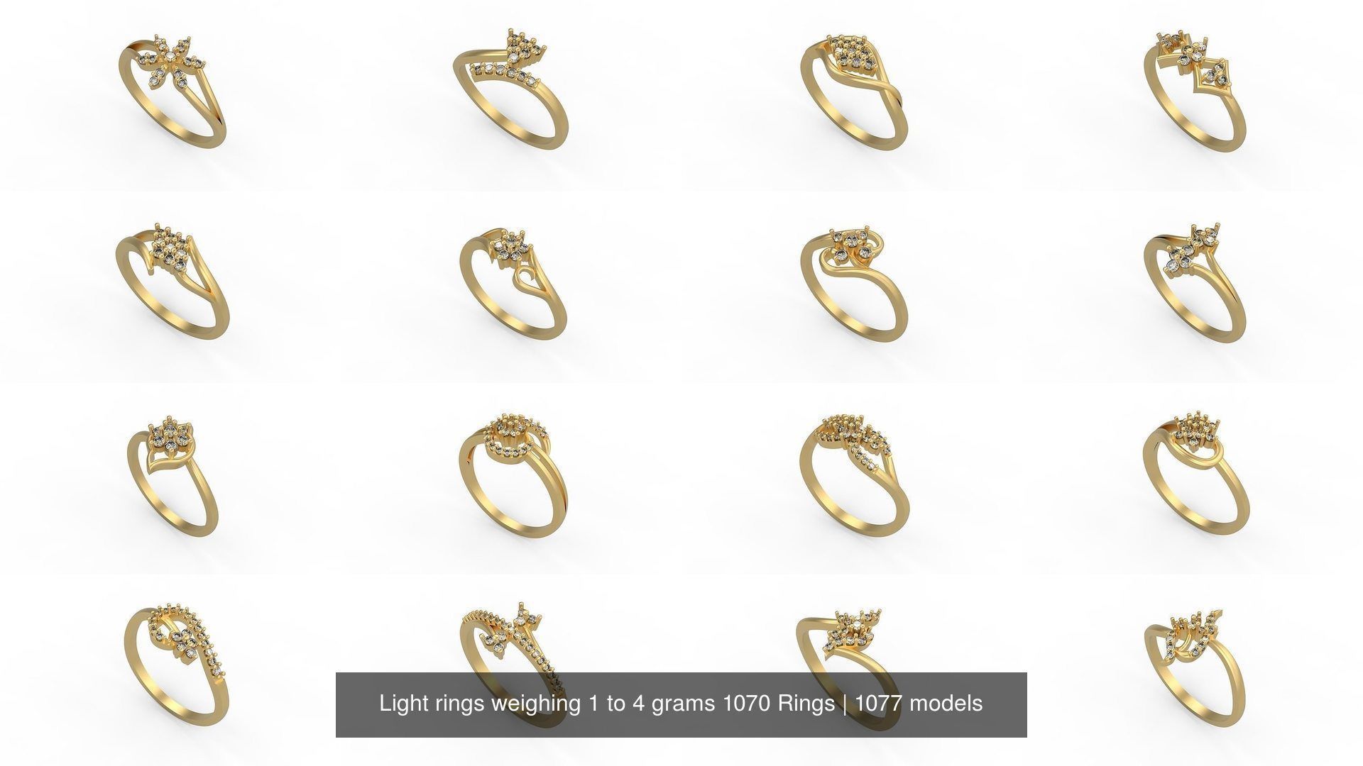 Light rings weighing 1 to 4 grams 1070 Rings 3D Model Collection_1262