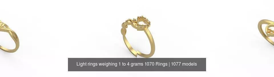 Light rings weighing 1 to 4 grams 1070 Rings 3D Model Collection_46