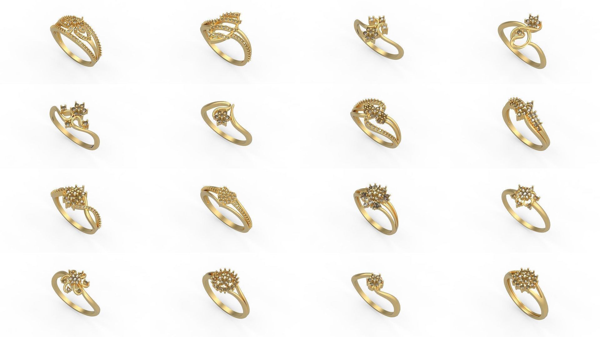 Light rings weighing 1 to 4 grams 1070 Rings 3D Model Collection_918