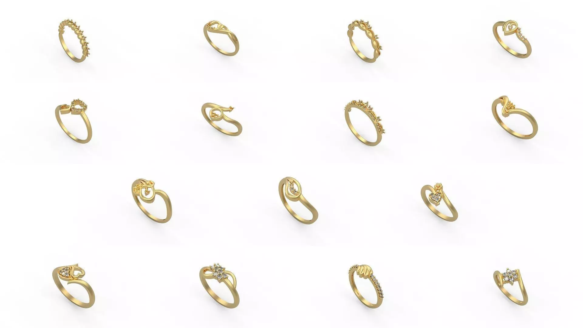 Light rings weighing 1 to 4 grams 1070 Rings 3D Model Collection_2